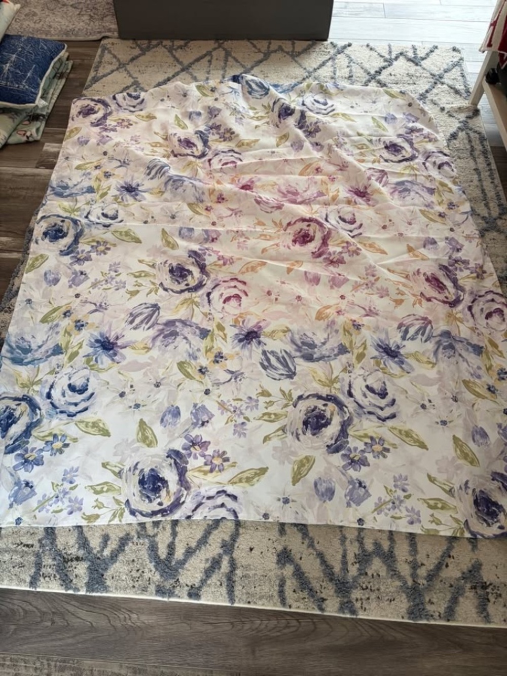 large outdoor fabric floral print table cover